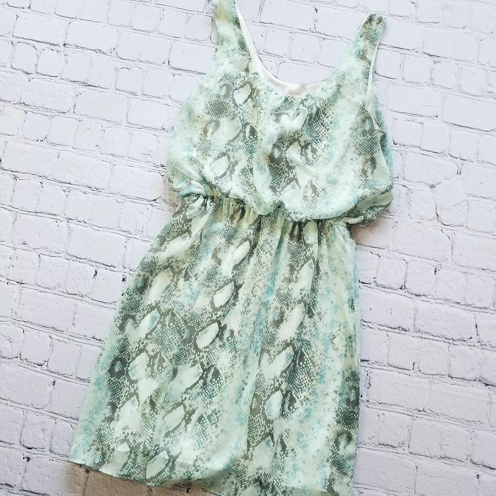 NWT Love..Ady Mint Green Snakeskin Tank Dress Sz S